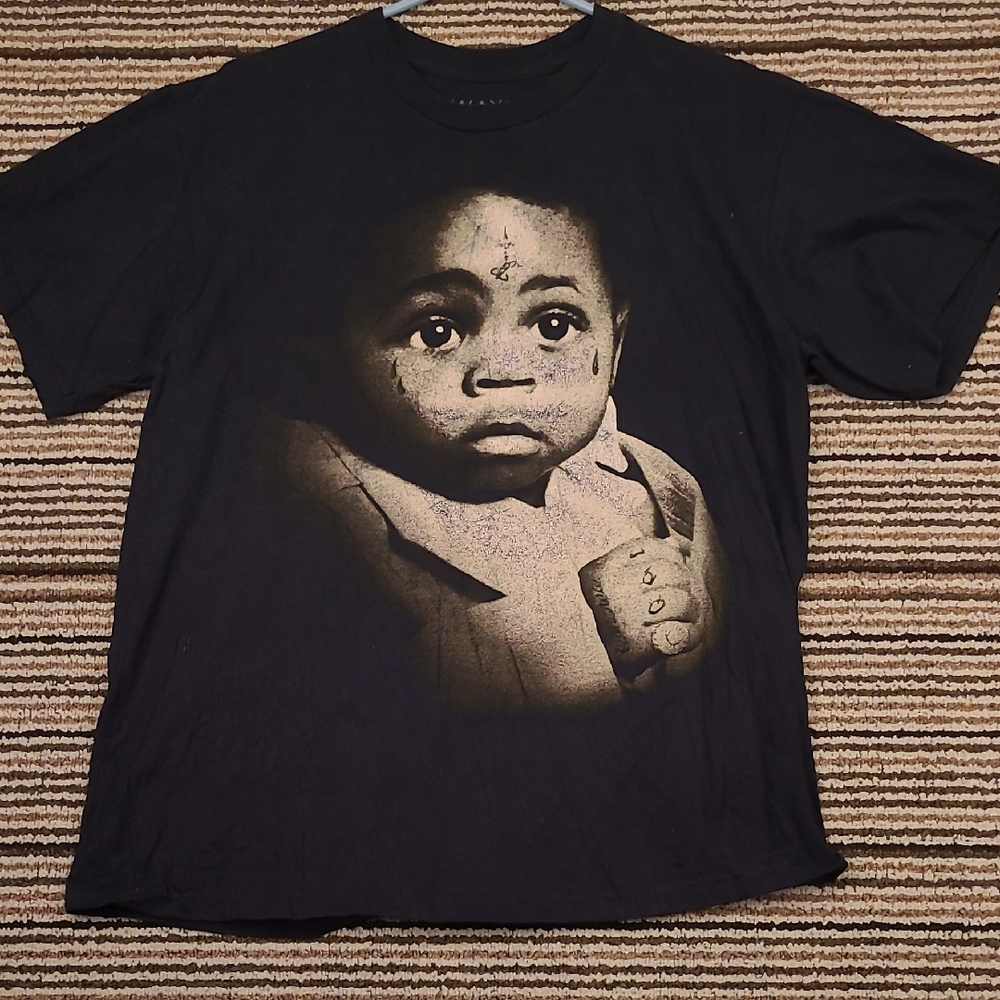 LIL WAYNE x Tha Carter III Black Red Cotton 2015‎ Sz M Short Sleeve Shirt Rap